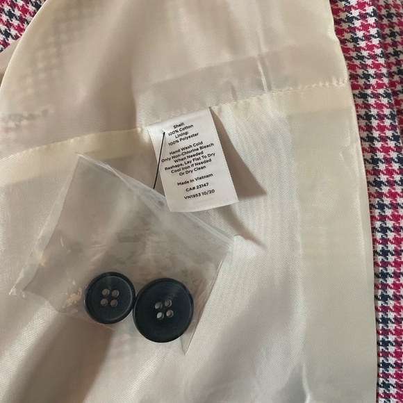 Talbots Pink, Black and Ivory Plaid Double Breasted Blazer - NWOT - Picture 14 of 15